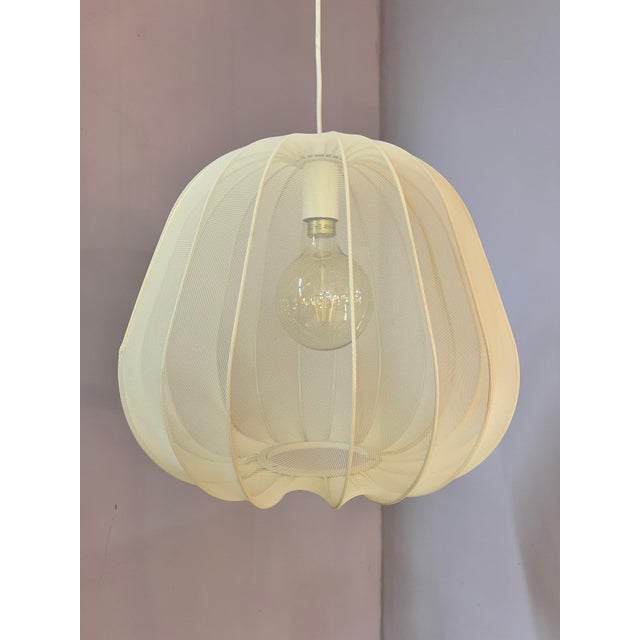 Cream-Colored Pendant Lamp with Fabric Shade from Frandsen For Sale - Image 3 of 11