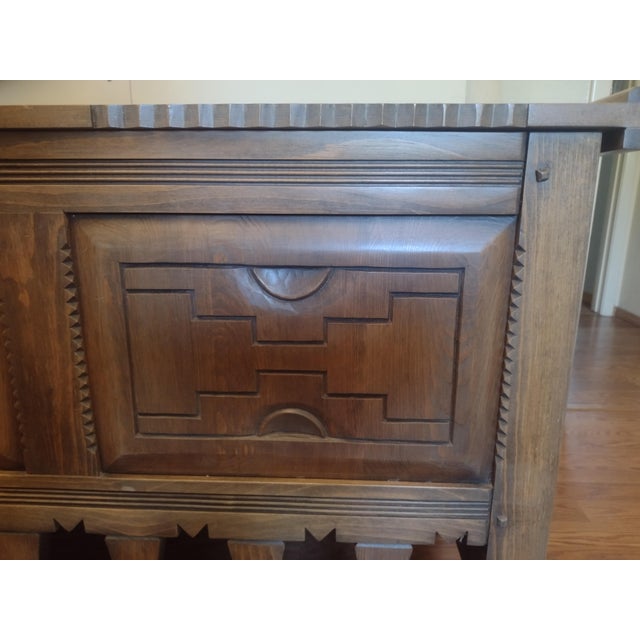 Ernest Thompson Santa Fe - Southwestern Carved Wood Storage Chest / Blanket Chest For Sale - Image 15 of 17