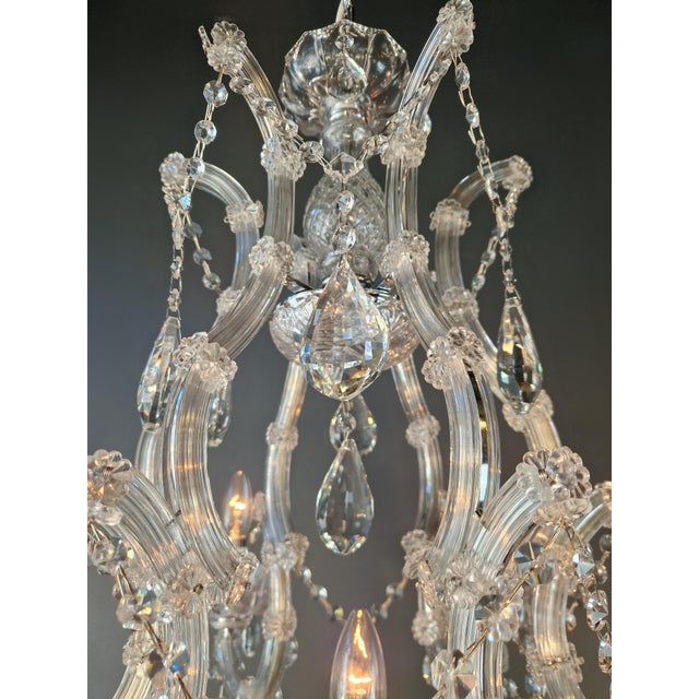 Luxury Maria Theresa Style Crystal Chandelier Chrome Silver European Lighting For Sale - Image 12 of 12