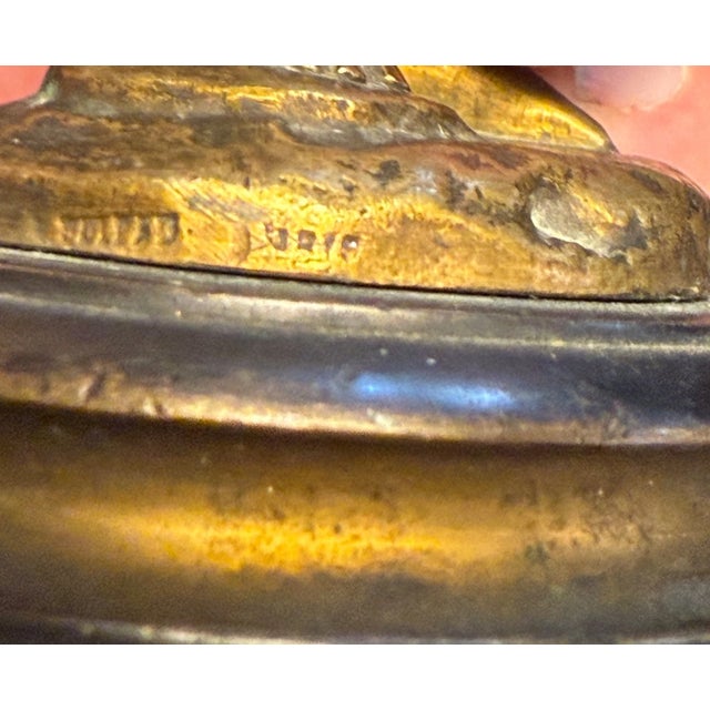 Antique Patinated Gilt Bronze Baby Boy Cupid Yawning Sculpture Statue Figure For Sale - Image 16 of 16