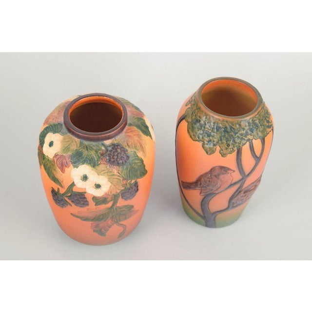 Ipsens Enke Two vases, 1920/30s. Two beautifully decorated ceramic vases by Ipsens Enke, each with relief decoration. One...