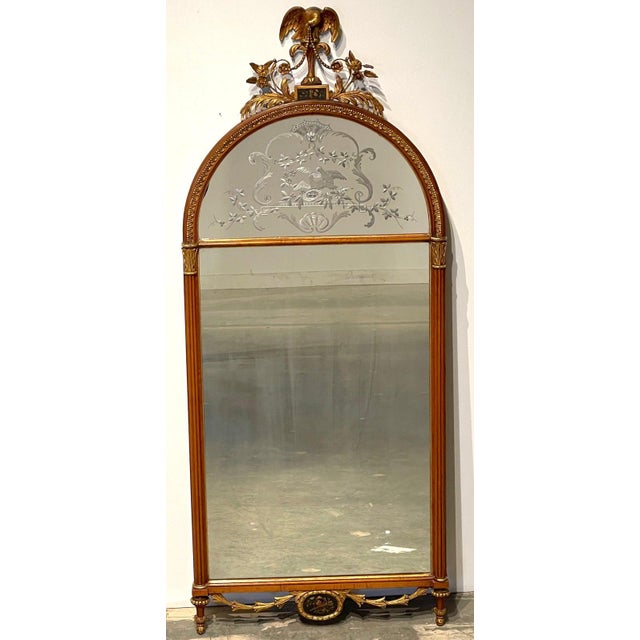 Early 20th Century Adams Style Carved & Painted Satinwood Engraved Mirror For Sale In Greensboro - Image 6 of 12
