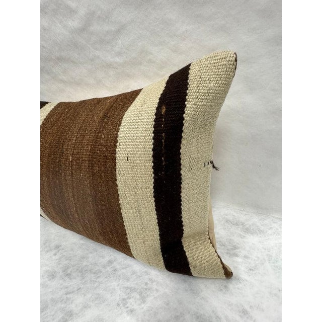 Contemporary Turkish Hemp Pillow Cushion Natural Beige Brown Pillow Cushion Cover 16" x 24" For Sale - Image 3 of 4