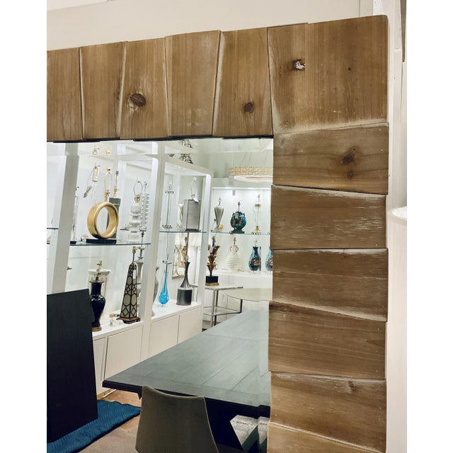 Rustic Organic Modern Overlapping Wood Full Length Mirror For Sale - Image 4 of 5