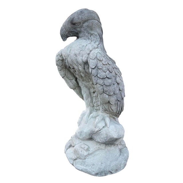 Traditional Vintage Cast Stone Eagle Statue For Sale - Image 3 of 12