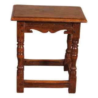 Early 19th Century English Oak Stool For Sale
