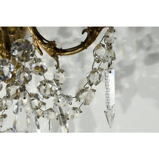Late 19th Century Bronze and Crystal Tassel Sconces, Set of 2 For Sale - Image 9 of 18