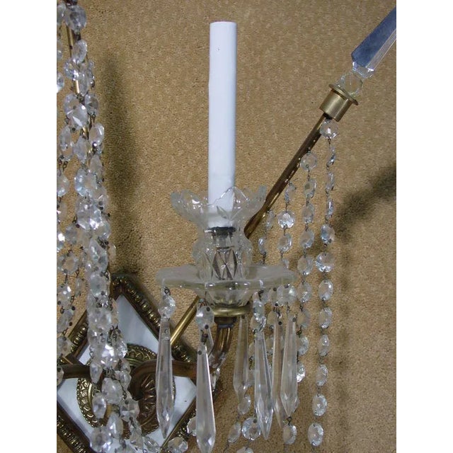 1930s 1930s Bronze and Bead Crystal Presidential Wall Sconce - Set of 4 For Sale - Image 5 of 6