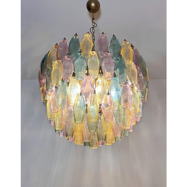 Murano Glass Candelier with 111 Multicolored Poliedri, 1990s For Sale - Image 4 of 18