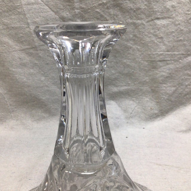 Transparent Vintage Crystal Ship's Decanter For Sale - Image 8 of 11