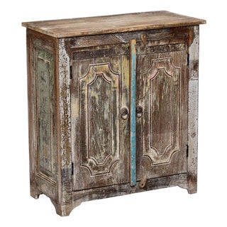 Nightstand Made From Antique Indian Teakwood Architectural Elements For Sale