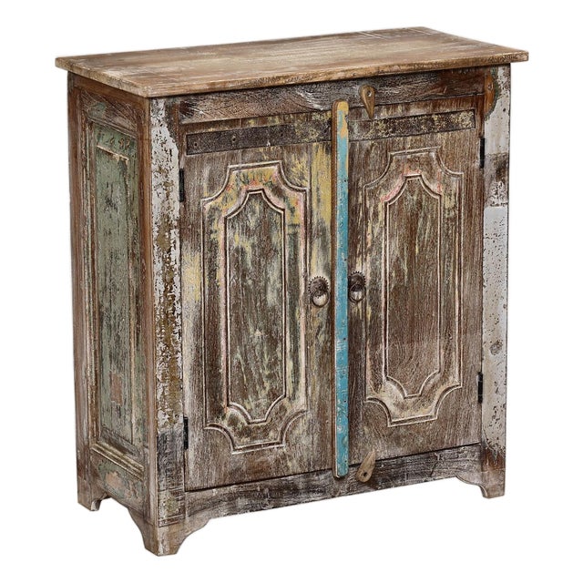 Nightstand Made From Antique Indian Teakwood Architectural Elements For Sale