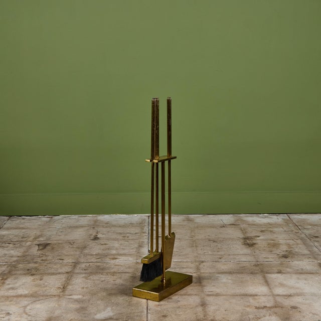Brass Fireplace Tool Set For Sale - Image 10 of 17