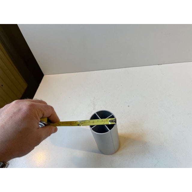 Minimalist Pencil Holder in Brushed Aluminum from Georg Jensen, 1990s For Sale - Image 6 of 8
