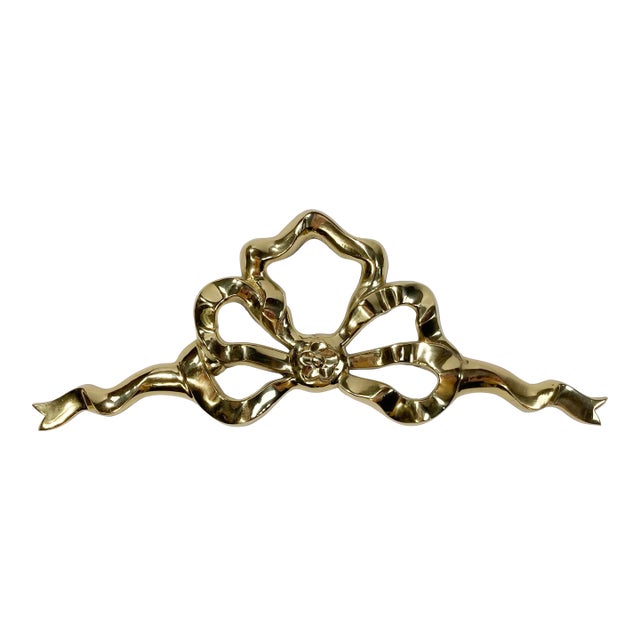 Vintage Brass Ribbon Wall Swag For Sale