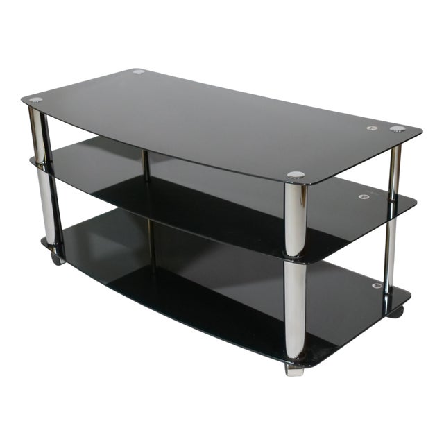 Glass Roll Phono Chest of Drawers, 1980s For Sale