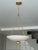 Matte Cream Pendant Light With Brushed Brass Finish For Sale - Image 9 of 12