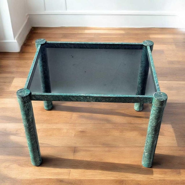 Dark Gray Postmodern Sculptural Metal and Smoked Glass Side Table, 1980s For Sale - Image 8 of 17