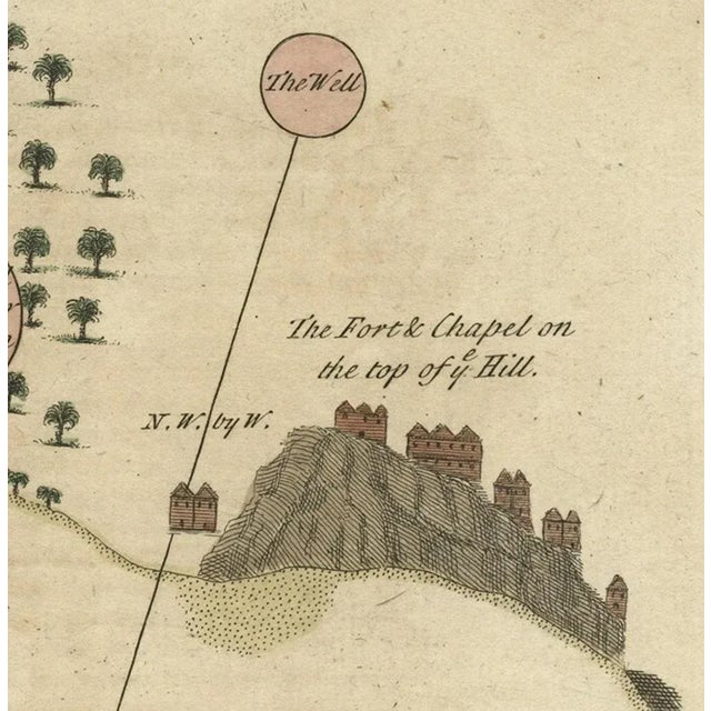 Antique map titled 'A Draught of ye Harbour of Praya in the Island St. Jago (\.)'. Uncommon map showing the harbour of...