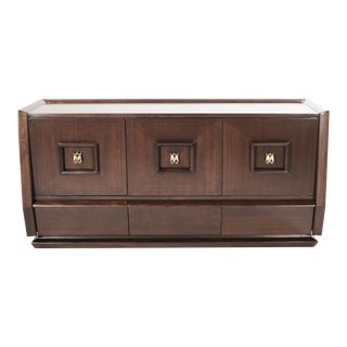 Modernist Walnut Dresser, Italy 1950s For Sale