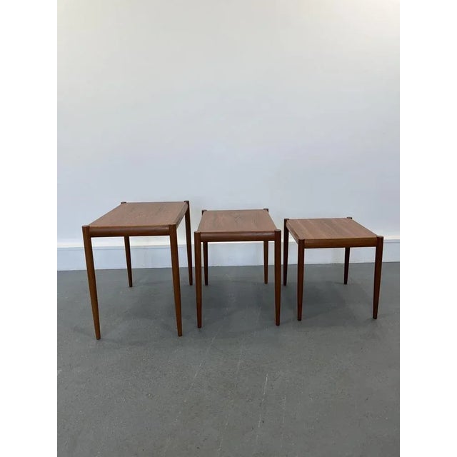 Brown Nesting Tables in Teak, Denmark, 1960s, Set of 3 For Sale - Image 8 of 12