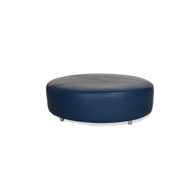 Animal Skin Tangram Ottoman in Blue Leather from Roche Bobois For Sale - Image 7 of 10