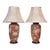 Vintage Burgundy Floral Chinoiserie Ceramic Ginger Jar Table Lamps With Shades - Pair For Sale