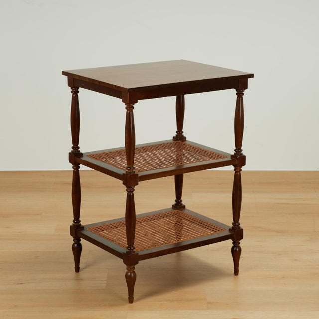 Pair of Vintage British Colonial Style Three Tiered Stands For Sale - Image 13 of 16