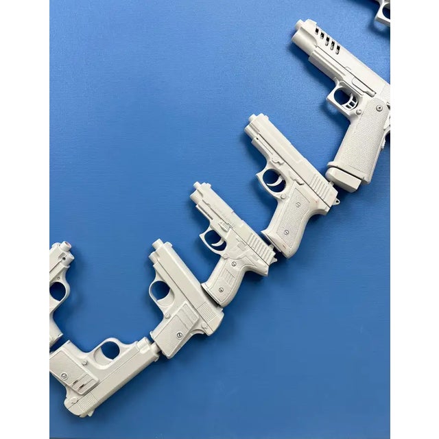 Charles Gitnick Heart of Guns Blue Conceptual Mixed Media 2024 For Sale - Image 4 of 17