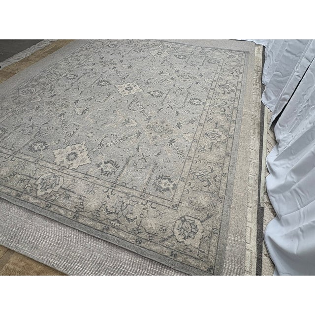 Rh Allegra Wool Rug – 8x10 Silver / Sand | Hand-Knotted | Oushak-Inspired Design For Sale - Image 14 of 18
