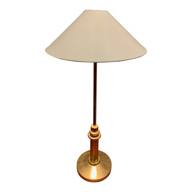 1980s Small Brass Telescoping Table Lamp For Sale