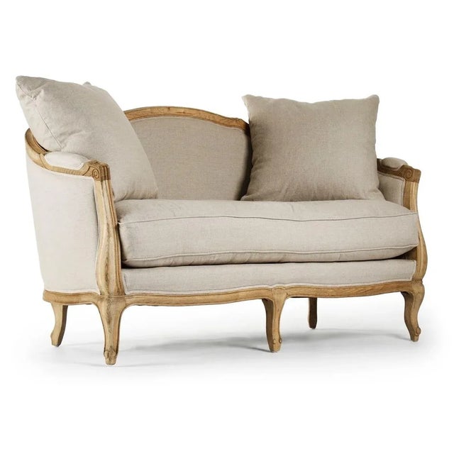 French Country Hollow Maison Settee in Beige For Sale - Image 3 of 3
