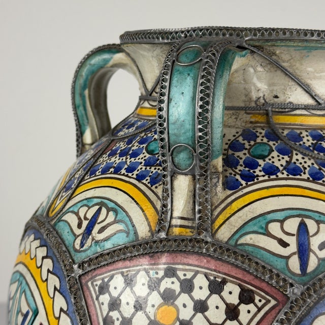Vintage Moroccan Palatial Pottery Vase, 1930s-1950s For Sale - Image 10 of 17