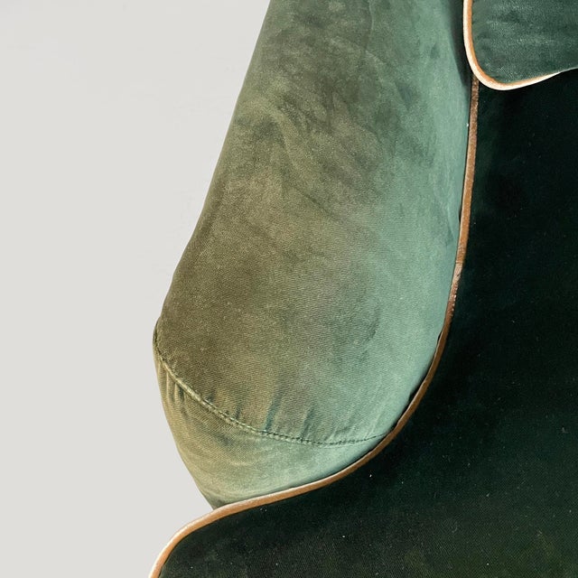 Italian Modern Raffle Green Velvet Sofa by Vico Magistretti for De Padova, 1990s For Sale - Image 12 of 18