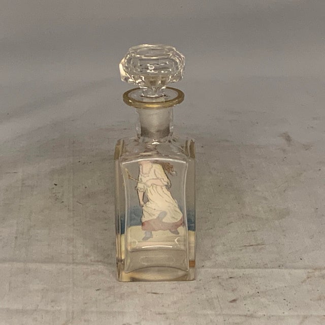 Antique Bohemian Perfume Bottle: Hand-Painted Enamel Tennis Scene, c.1890-1910 For Sale - Image 6 of 9
