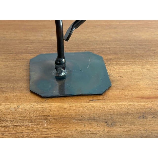 Late 20th Century Industrial Design Brutalist Metal Ballerina Sculpture of Railroad Spike For Sale - Image 10 of 11