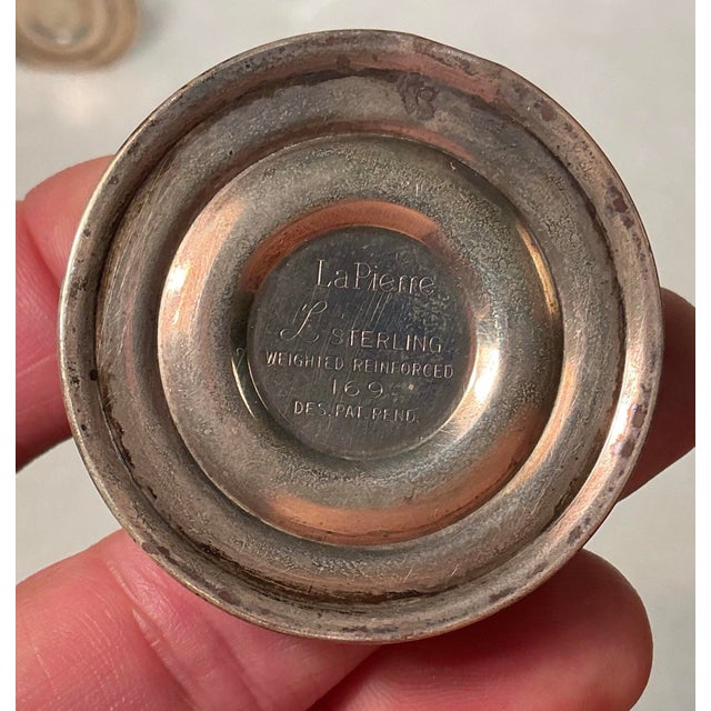 Pair La Pierre Sterling Silver Miniature Candlesticks Salt and Pepper Shakers, a Set For Sale - Image 10 of 12