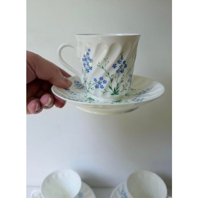 1990s 1990s Lomonosov Bone China Porcelain LFZ Coffee Tea Cup Saucer Set of 6 For Sale - Image 5 of 13