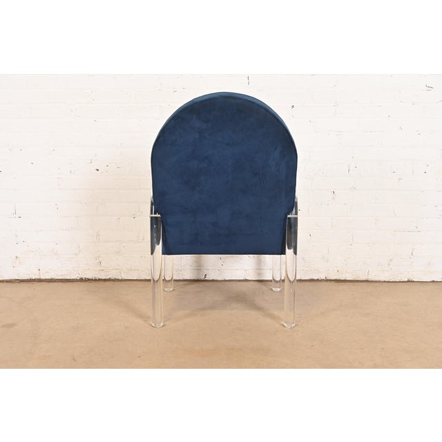 Leon Rosen for Pace Collection Modern Art Deco Lucite Waterfall Armchairs, Set of Six For Sale - Image 14 of 15