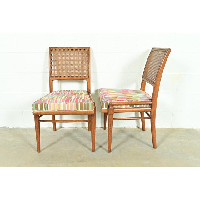 Robsjohn-Gibbings Style Mid-Century Modern Walnut and Cane Dining Chairs by Henredon, Set of Four For Sale - Image 11 of 13