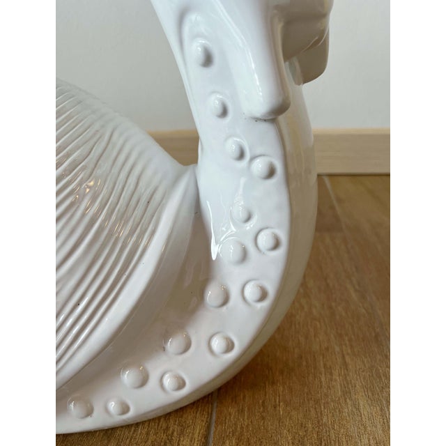 White Fornasetti Rare Ceramic Snail Table Lamp For Sale - Image 8 of 14