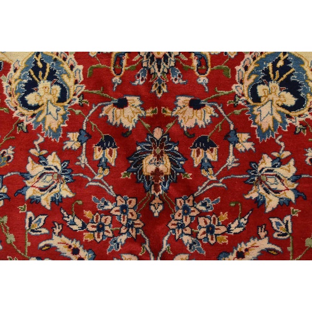 Najafabad Rug 11′ X 17’5” Red Wool Vintage Traditional Hand-Knotted Carpet For Sale - Image 12 of 16