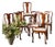 Set of 8 | Walnut Queen Anne Style Dining Chairs (C. 1930) With Newly Upholstered Gingham Cushions For Sale