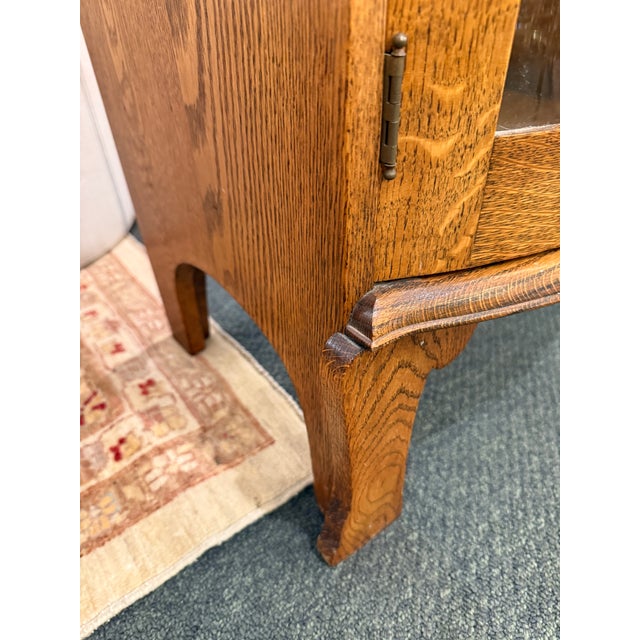 Victorian Carved Oak Wood Side by Side Secretary Desk & Bookcase, Antique For Sale - Image 11 of 12