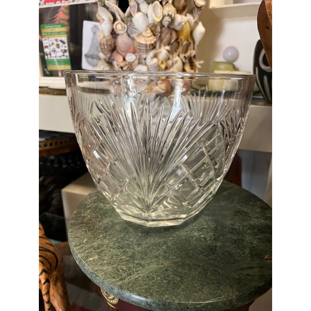 Contemporary Large 1970s Glass Serving Punch Bowl For Sale - Image 3 of 7