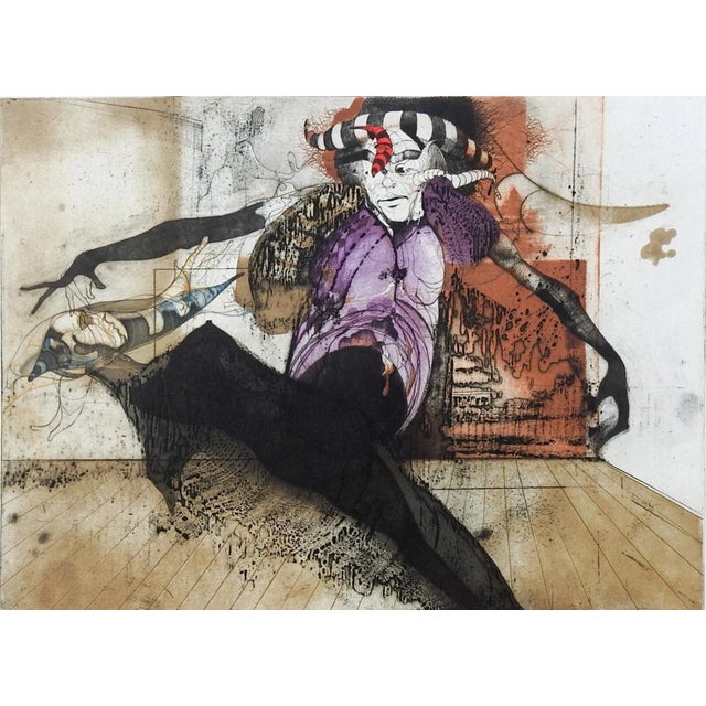 Mid Century Surreal Abstract Color Etching by Tony Bass For Sale In Seattle - Image 6 of 6