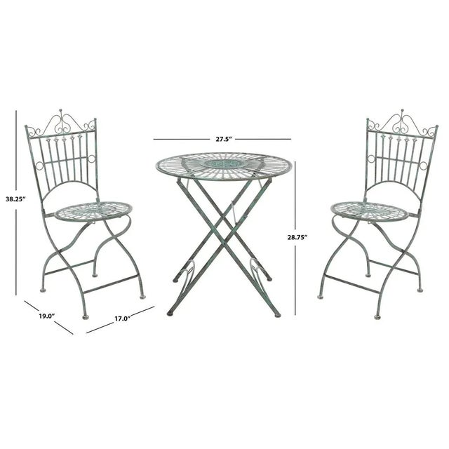 Belen 3 Piece Bistro Set - Antique Dark Green For Sale - Image 4 of 8