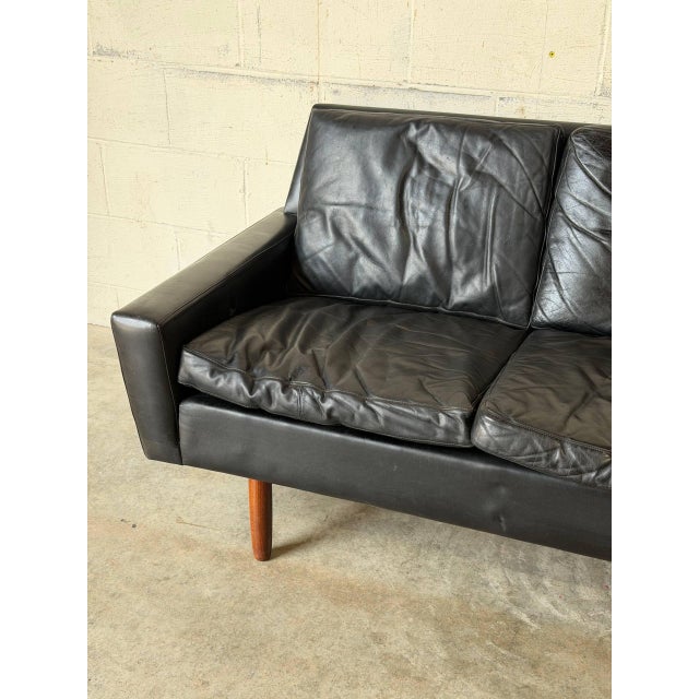 Black Leather Loveseat Mid-Century Modern 1960s For Sale - Image 4 of 11