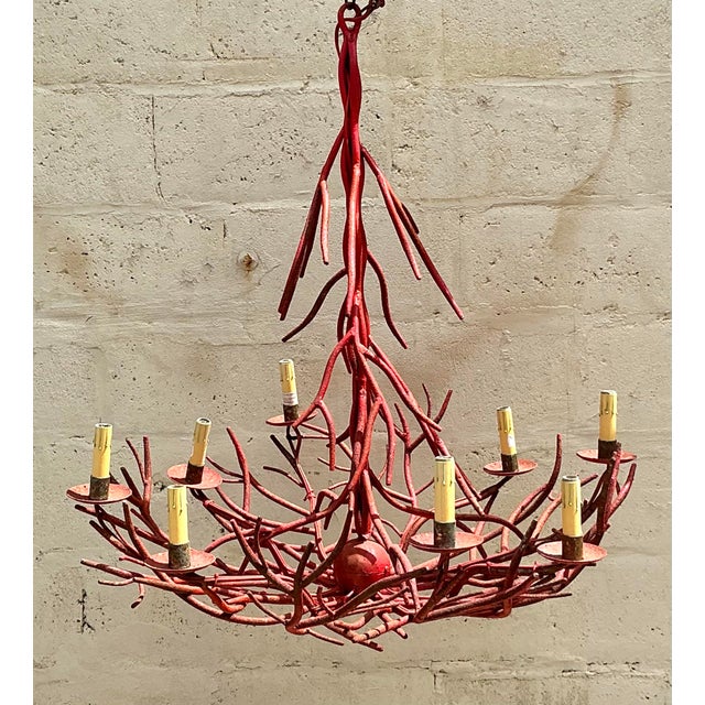 Vintage Coastal Coral Branch Chandelier For Sale In West Palm - Image 6 of 12