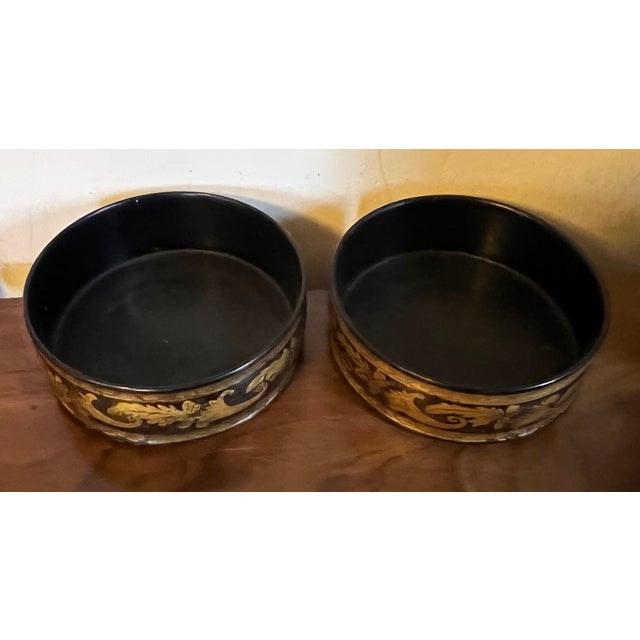 Paint Antique Early 19th Century English Regency Black Lacquer Wine Decanter Bottle Coasters 1810 - 1820 - A Pair For Sale - Image 7 of 13